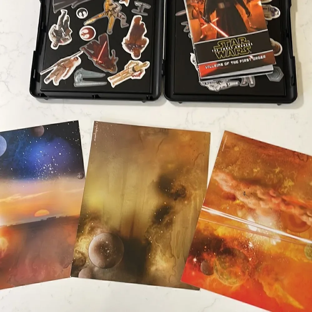 Disney Star Wars color books and Magnetic Playset.  Like new.